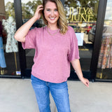 The Ella Knit Sweater Top - Mauve-230 Sweaters/Cardis-JODIFL-July & June Women's Fashion Boutique Located in San Antonio, Texas