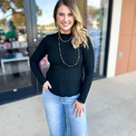 Kinsley Long Sleeve - Black-210 Casual Blouses-POLOGRAM-July & June Women's Fashion Boutique Located in San Antonio, Texas