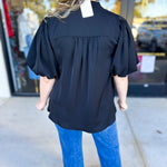 Back To Work Blouse - Black-200 Fashion Blouses-JODIFL-July & June Women's Fashion Boutique Located in San Antonio, Texas
