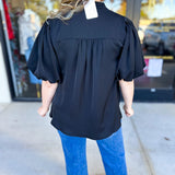 Back To Work Blouse - Black-200 Fashion Blouses-JODIFL-July & June Women's Fashion Boutique Located in San Antonio, Texas