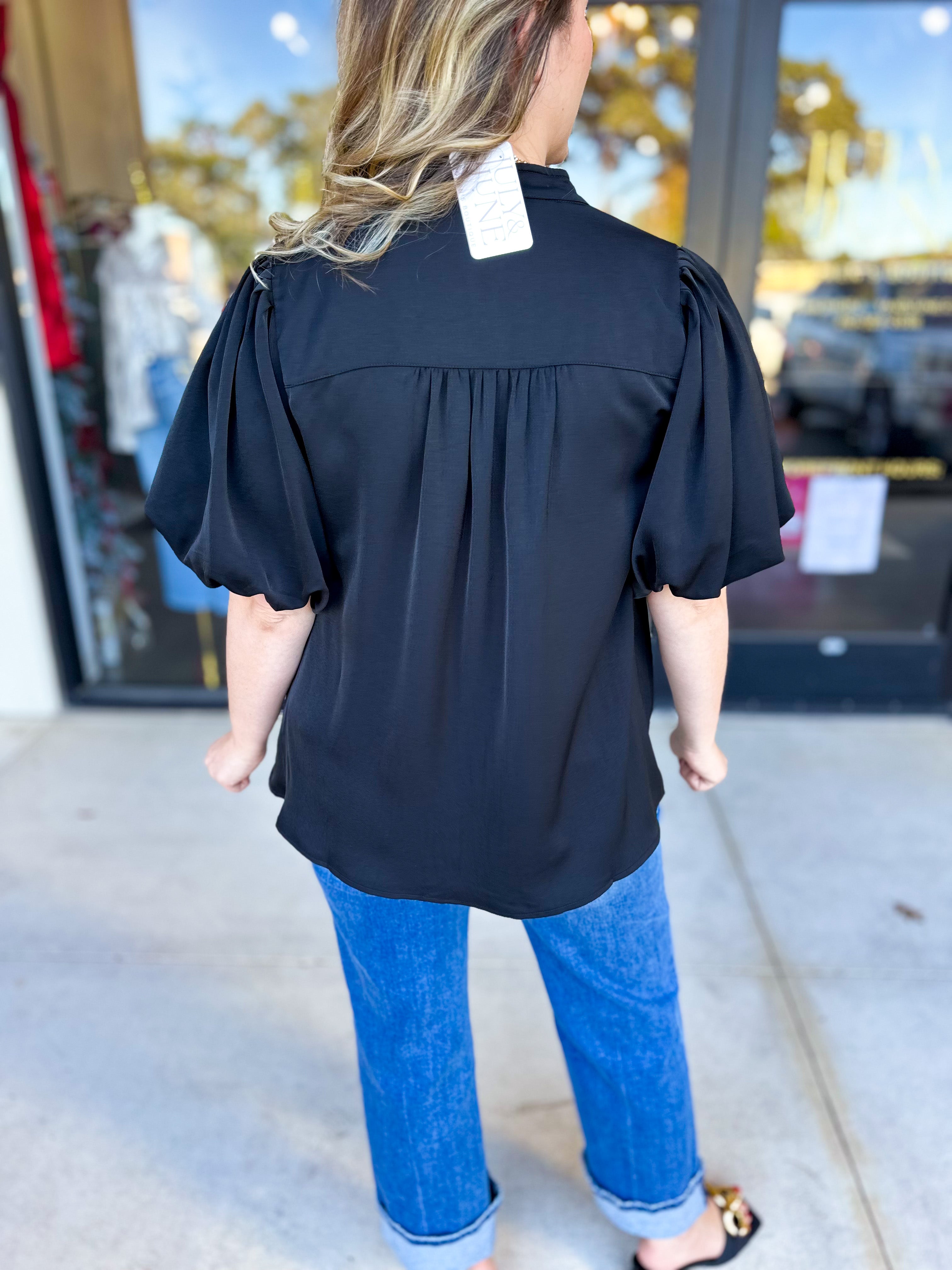 Back To Work Blouse - Black-200 Fashion Blouses-JODIFL-July & June Women's Fashion Boutique Located in San Antonio, Texas