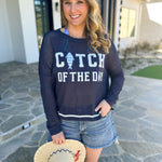 Catch of the Day Open Knit Sweater Top-230 Sweaters/Cardis-SHIRALEAH-July & June Women's Fashion Boutique Located in San Antonio, Texas