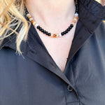 Treasure Jewels - Brooke Black & Brown Gemstone Necklace-110 Jewelry & Hair-Treasure Jewels-July & June Women's Fashion Boutique Located in San Antonio, Texas