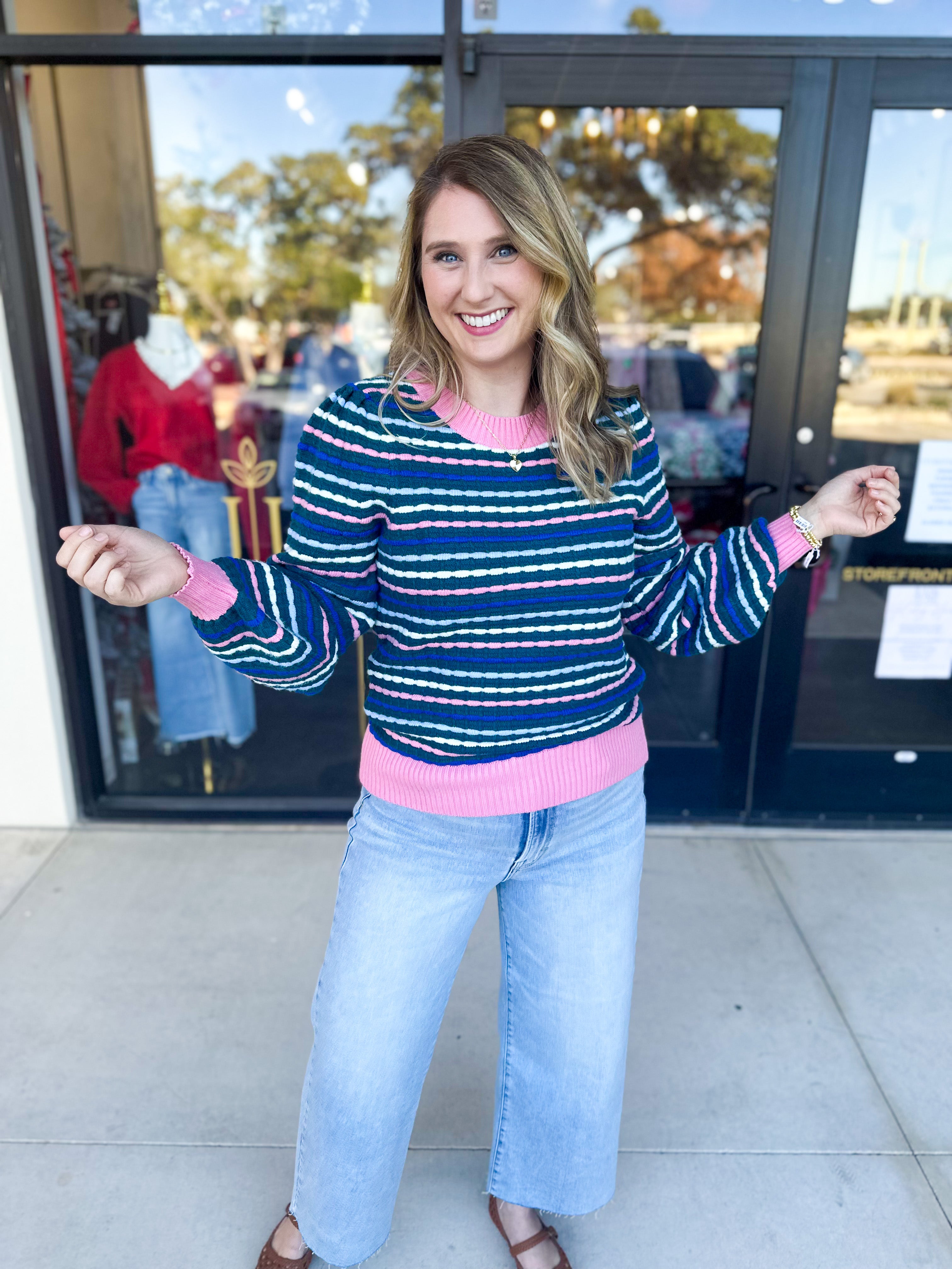 Mary Square - Annabelle Sweater - Teal-230 Sweaters/Cardis-MARY SQUARE-July & June Women's Fashion Boutique Located in San Antonio, Texas