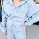 Soft Modal Hooded Jacket - Grey-300 Athleisure/Lounge-SKIES ARE BLUE-July & June Women's Fashion Boutique Located in San Antonio, Texas