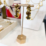 Easton Elle - Paradise Pearl Hoop Earrings - Tigers Eye-110 Jewelry & Hair-Easton Elle-July & June Women's Fashion Boutique Located in San Antonio, Texas