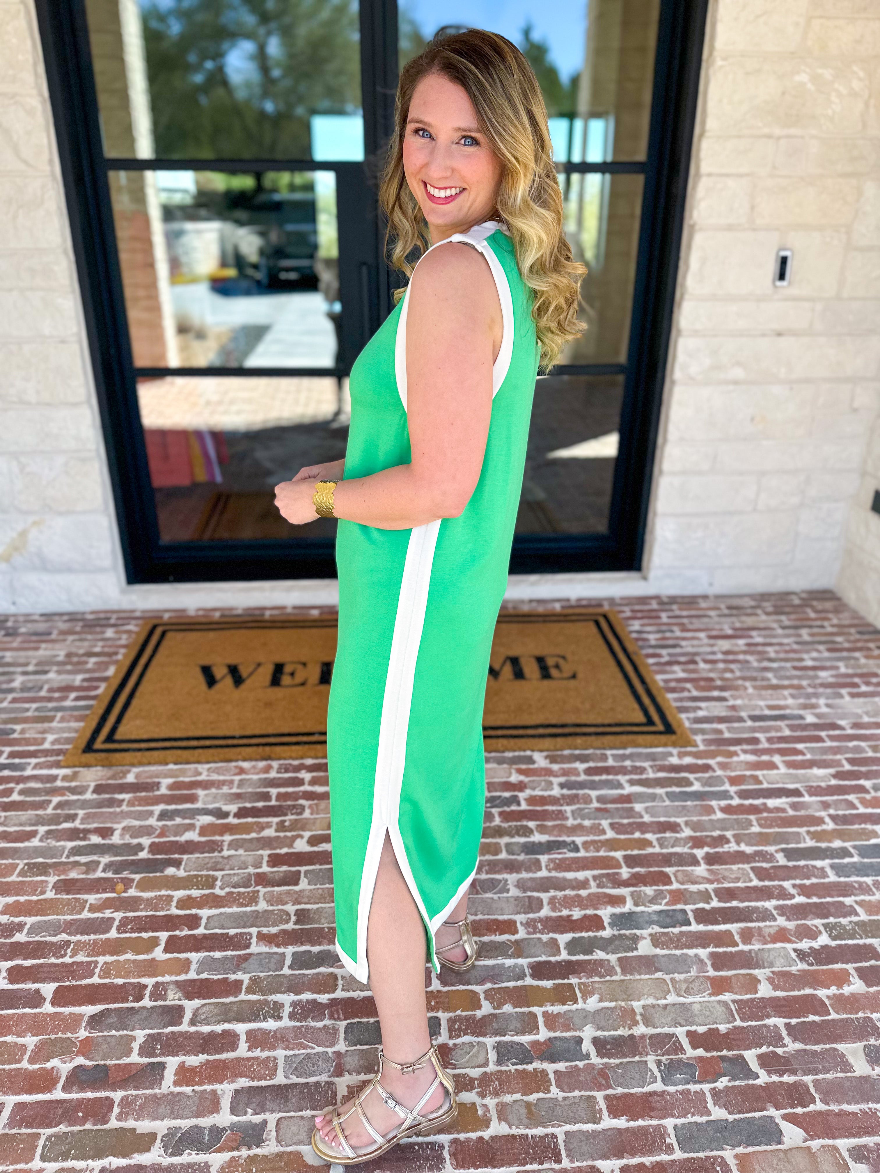 The Casual Cutie Midi Dress - Kelly Green-500 Midi-ENTRO-July & June Women's Fashion Boutique Located in San Antonio, Texas