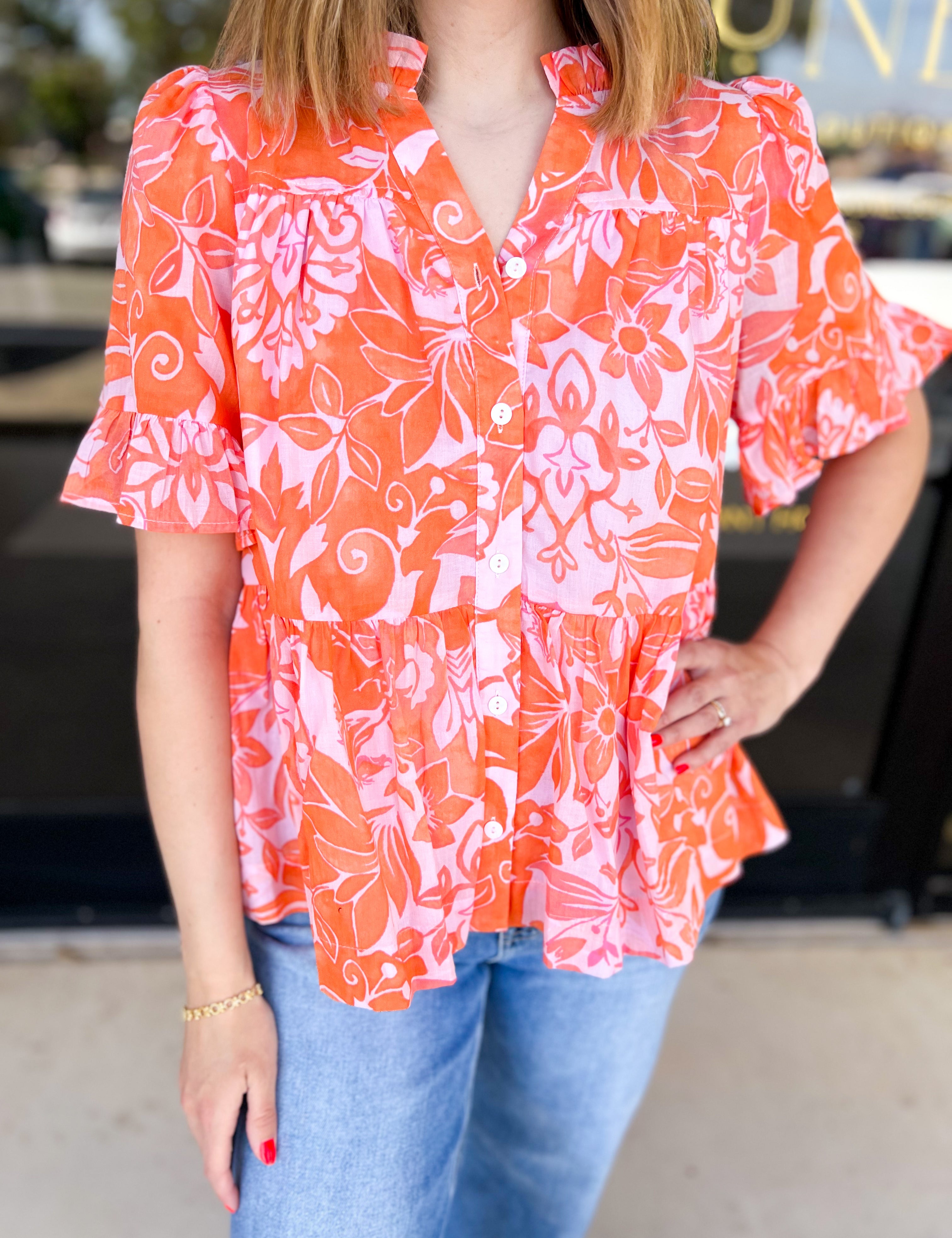 Summertime Bliss Blouse-200 Fashion Blouses-FATE-July & June Women's Fashion Boutique Located in San Antonio, Texas