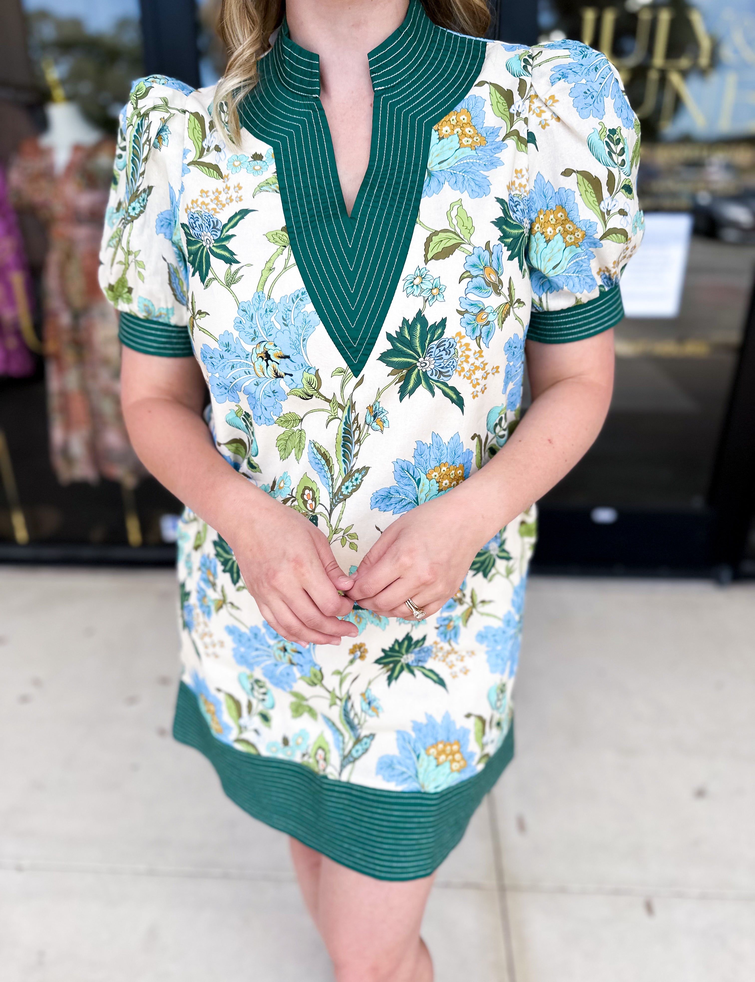 The Julia Mini Dress - Blue-510 Mini-ENTRO-July & June Women's Fashion Boutique Located in San Antonio, Texas
