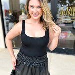 Classic Black Bodysuit-200 Fashion Blouses-ALLIE ROSE-July & June Women's Fashion Boutique Located in San Antonio, Texas