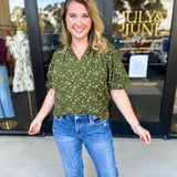 THML - Floral Suede Blouse-200 Fashion Blouses-THML-July & June Women's Fashion Boutique Located in San Antonio, Texas
