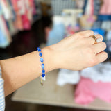 Natalie Wood - Blue Chalcedony Layering Bracelet-110 Jewelry & Hair-Natalie Wood-July & June Women's Fashion Boutique Located in San Antonio, Texas