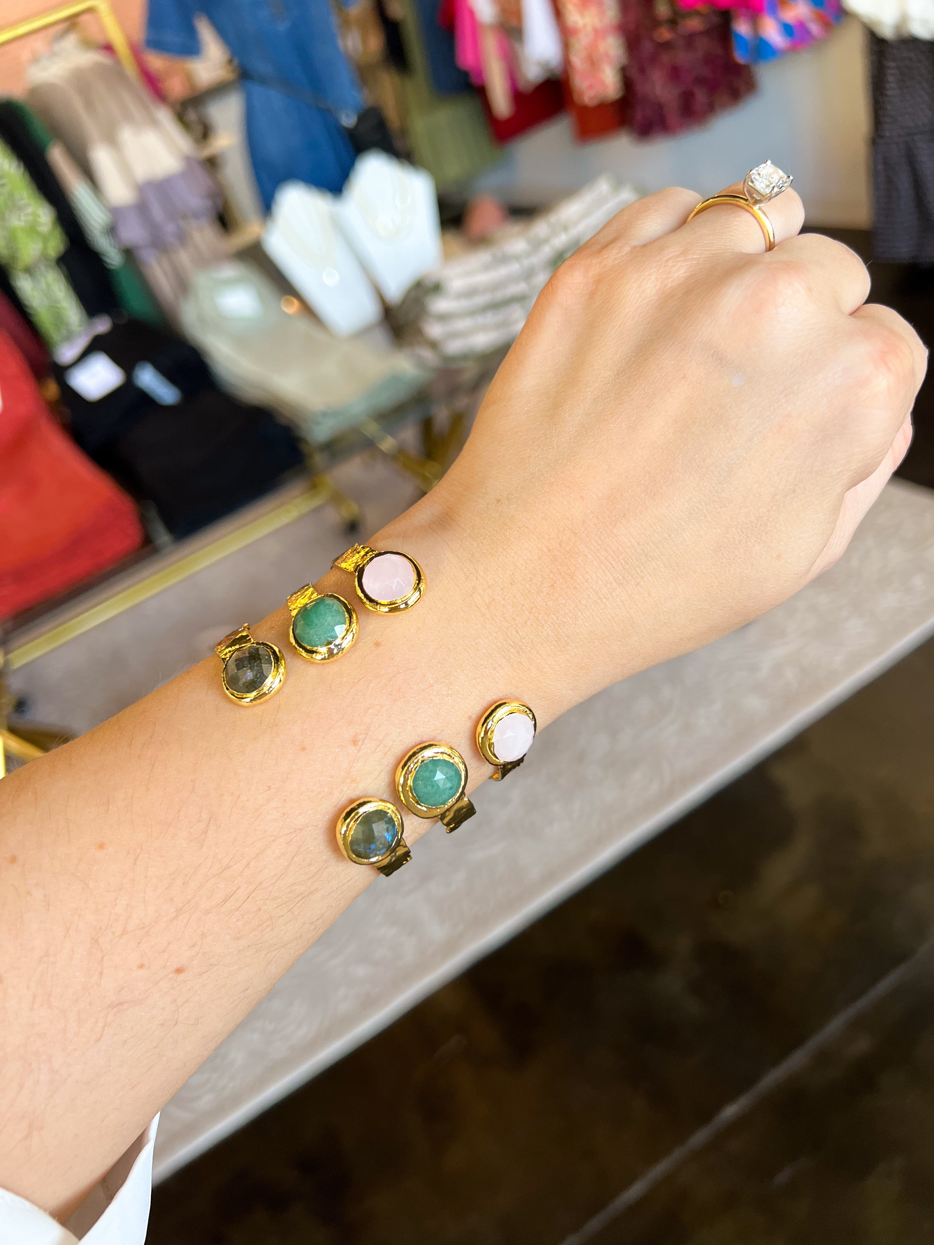 Small Misty Cuff Labradorite Bracelet - Easton Elle-110 Jewelry & Hair-Easton Elle-July & June Women's Fashion Boutique Located in San Antonio, Texas