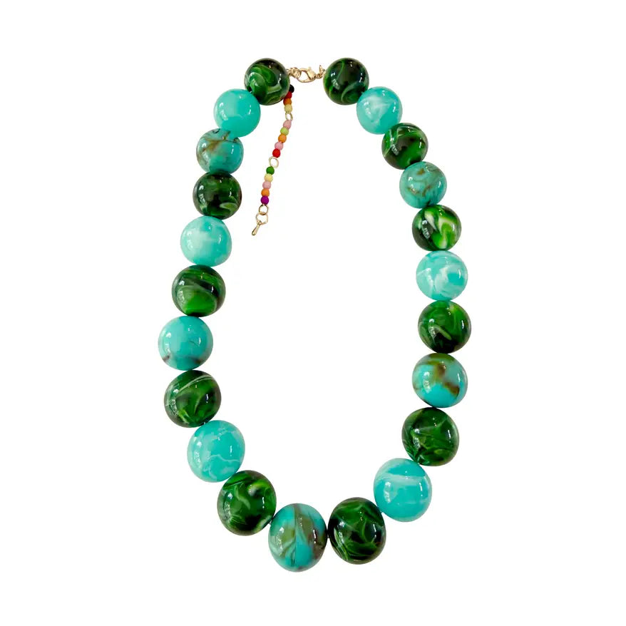 The Cece Beaded Necklace - Green Mix-110 Jewelry & Hair-Gemelli-July & June Women's Fashion Boutique Located in San Antonio, Texas
