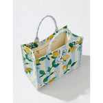 Lemon Jacquard Tote Bag-130 ACCESSORIES-SHIRALEAH-July & June Women's Fashion Boutique Located in San Antonio, Texas