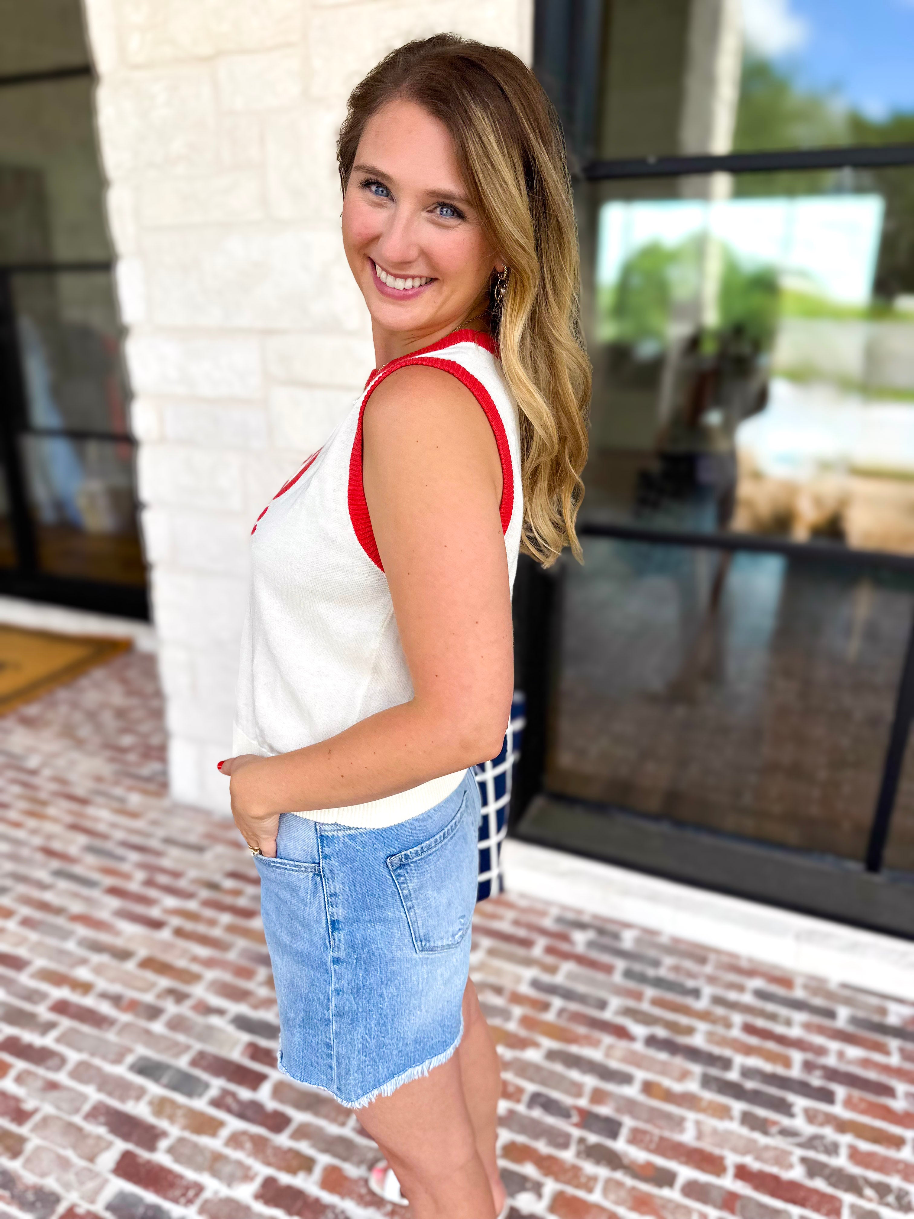 Lobster Knit Tank-230 Sweaters/Cardis-FATE-July & June Women's Fashion Boutique Located in San Antonio, Texas