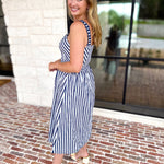 The Harbor Midi Dress - Navy-500 Midi-SKIES ARE BLUE-July & June Women's Fashion Boutique Located in San Antonio, Texas