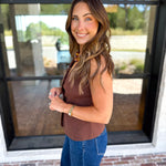 In Style Knit Vest - Espresso-200 Fashion Blouses-SKIES ARE BLUE-July & June Women's Fashion Boutique Located in San Antonio, Texas