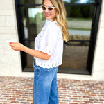 THML - Summertime Eyelet Blouse-200 Fashion Blouses-THML-July & June Women's Fashion Boutique Located in San Antonio, Texas