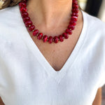 Holly Beaded Necklace - Maroon-130 Accessories-Gemelli-July & June Women's Fashion Boutique Located in San Antonio, Texas