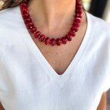 Holly Beaded Necklace - Maroon-130 Accessories-Gemelli-July & June Women's Fashion Boutique Located in San Antonio, Texas