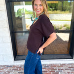 Liverpool - Simplicity Dolman Top - Java-210 Casual Blouses-LIVERPOOL JEANS COMPANY-July & June Women's Fashion Boutique Located in San Antonio, Texas