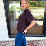 Liverpool - Simplicity Dolman Top - Java-210 Casual Blouses-LIVERPOOL JEANS COMPANY-July & June Women's Fashion Boutique Located in San Antonio, Texas