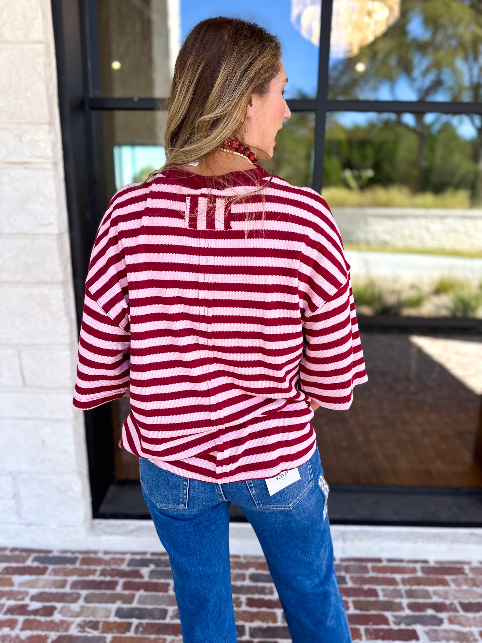 The Coffee Run Tee - Pink Sangria-210 Casual Blouses-ENTRO-July & June Women's Fashion Boutique Located in San Antonio, Texas