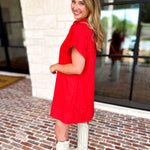 The Everyday Red Mini Dress-510 Mini-ENTRO-July & June Women's Fashion Boutique Located in San Antonio, Texas