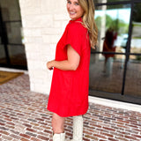 The Everyday Red Mini Dress-510 Mini-ENTRO-July & June Women's Fashion Boutique Located in San Antonio, Texas