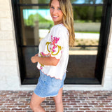 THML - Scalloped Sweetheart Blouse - Ivory-200 Fashion Blouses-THML-July & June Women's Fashion Boutique Located in San Antonio, Texas