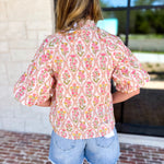 THML - Pink & Yellow Florals Blouse-200 Fashion Blouses-THML-July & June Women's Fashion Boutique Located in San Antonio, Texas