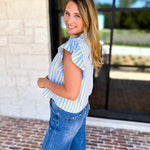 THML - Boardwalk Stripe Blouse-200 Fashion Blouses-THML-July & June Women's Fashion Boutique Located in San Antonio, Texas