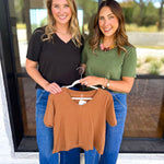 Everyday Essential V-Neck Tee - Black-210 Casual Blouses-MONO B-July & June Women's Fashion Boutique Located in San Antonio, Texas