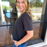 Everyday Essential V-Neck Tee - Black-210 Casual Blouses-MONO B-July & June Women's Fashion Boutique Located in San Antonio, Texas