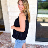 Sheer Details Tank - Black-200 Fashion Blouses-FATE-July & June Women's Fashion Boutique Located in San Antonio, Texas
