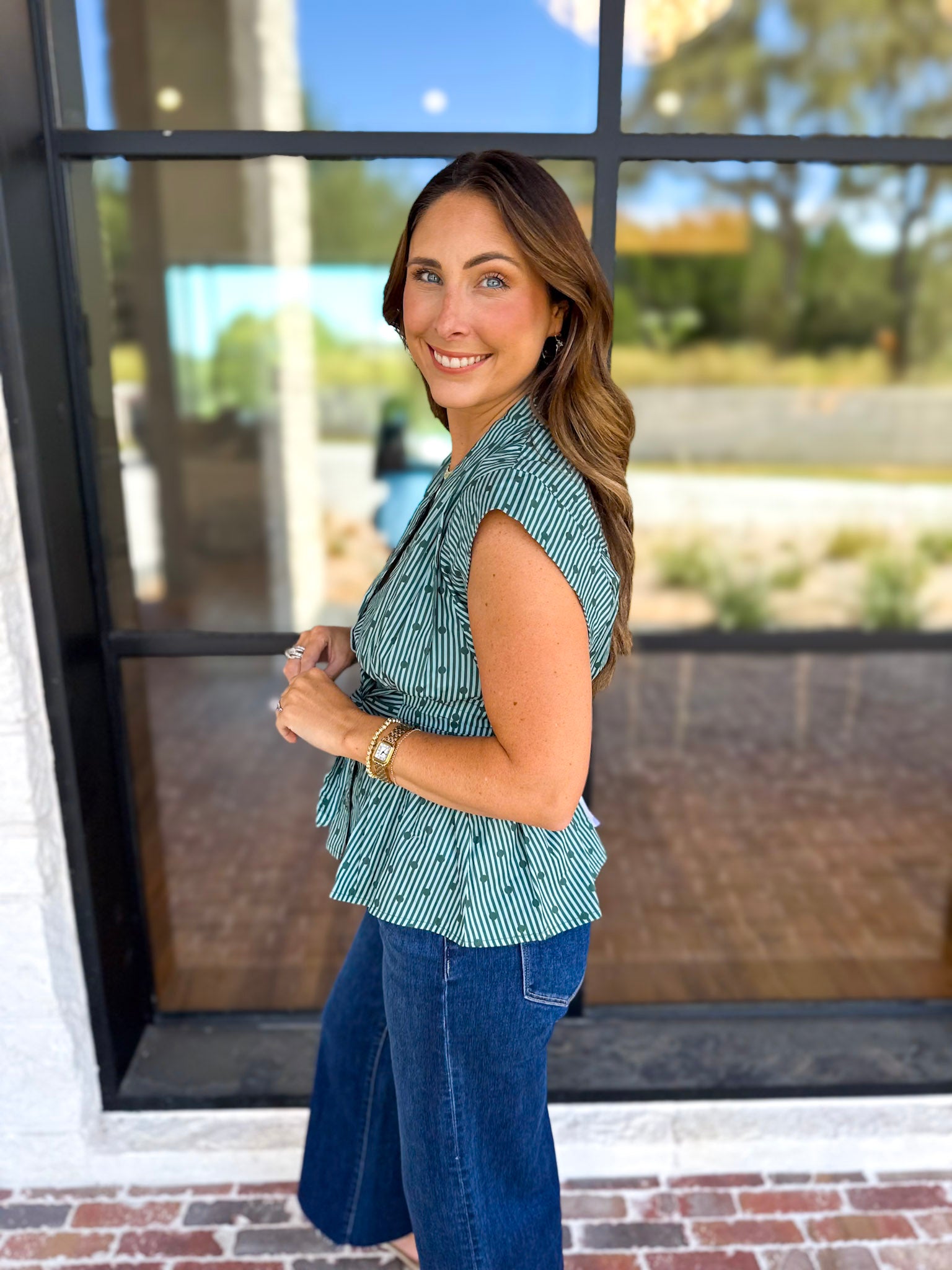 Girls Night Out Blouse - Teal-200 Fashion Blouses-ENTRO-July & June Women's Fashion Boutique Located in San Antonio, Texas