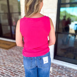 Liverpool - Hot Pink Boatneck Knit Top-200 Fashion Blouses-LIVERPOOL JEANS COMPANY-July & June Women's Fashion Boutique Located in San Antonio, Texas