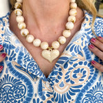 Kaiden Heart Beaded Necklace - Cream-130 Accessories-Gemelli-July & June Women's Fashion Boutique Located in San Antonio, Texas