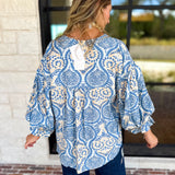 Salty Air Bubble Sleeve Blouse-200 Fashion Blouses-FATE-July & June Women's Fashion Boutique Located in San Antonio, Texas