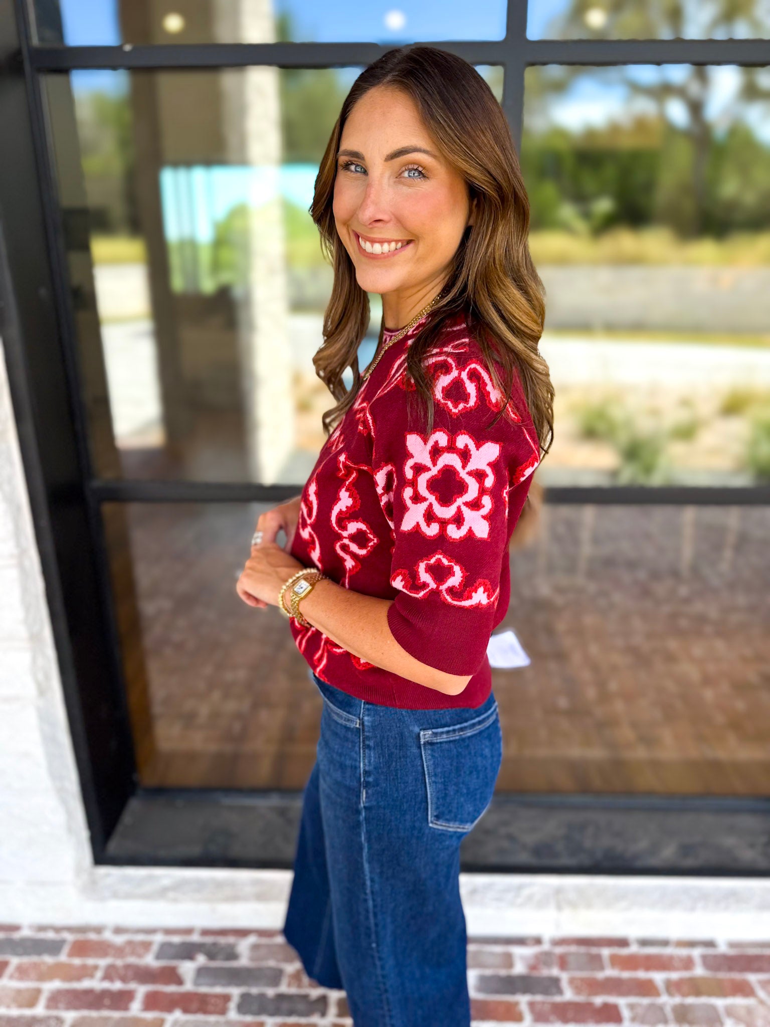 THML - Cherry On Top Sweater-230 Sweaters/Cardis-THML-July & June Women's Fashion Boutique Located in San Antonio, Texas