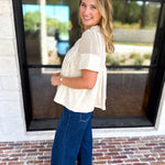 Lace Details Suede Blouse-200 Fashion Blouses-FATE-July & June Women's Fashion Boutique Located in San Antonio, Texas