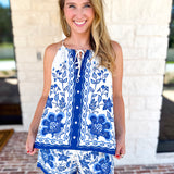 Ocean Air Cami & Short Set-510 Mini-SKIES ARE BLUE-July & June Women's Fashion Boutique Located in San Antonio, Texas