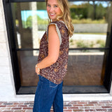 THML - Fall Hues Mixed Print Blouse-200 Fashion Blouses-THML-July & June Women's Fashion Boutique Located in San Antonio, Texas
