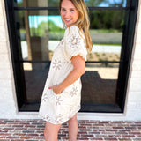 Ivory Sands Floral Mini Dress-510 Mini-JODIFL-July & June Women's Fashion Boutique Located in San Antonio, Texas