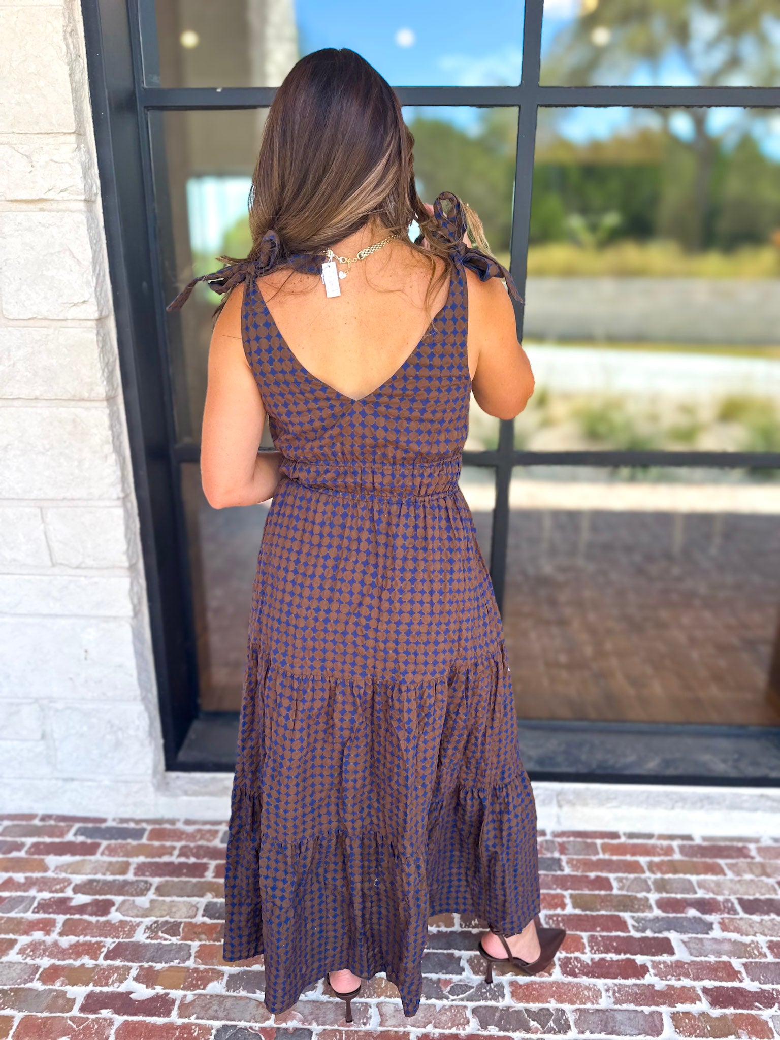THML - Spotted Together Midi Dress-500 Midi-THML-July & June Women's Fashion Boutique Located in San Antonio, Texas