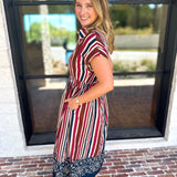 Simply Classic Stripe & Floral Midi Dress-500 Midi-TCEC-July & June Women's Fashion Boutique Located in San Antonio, Texas