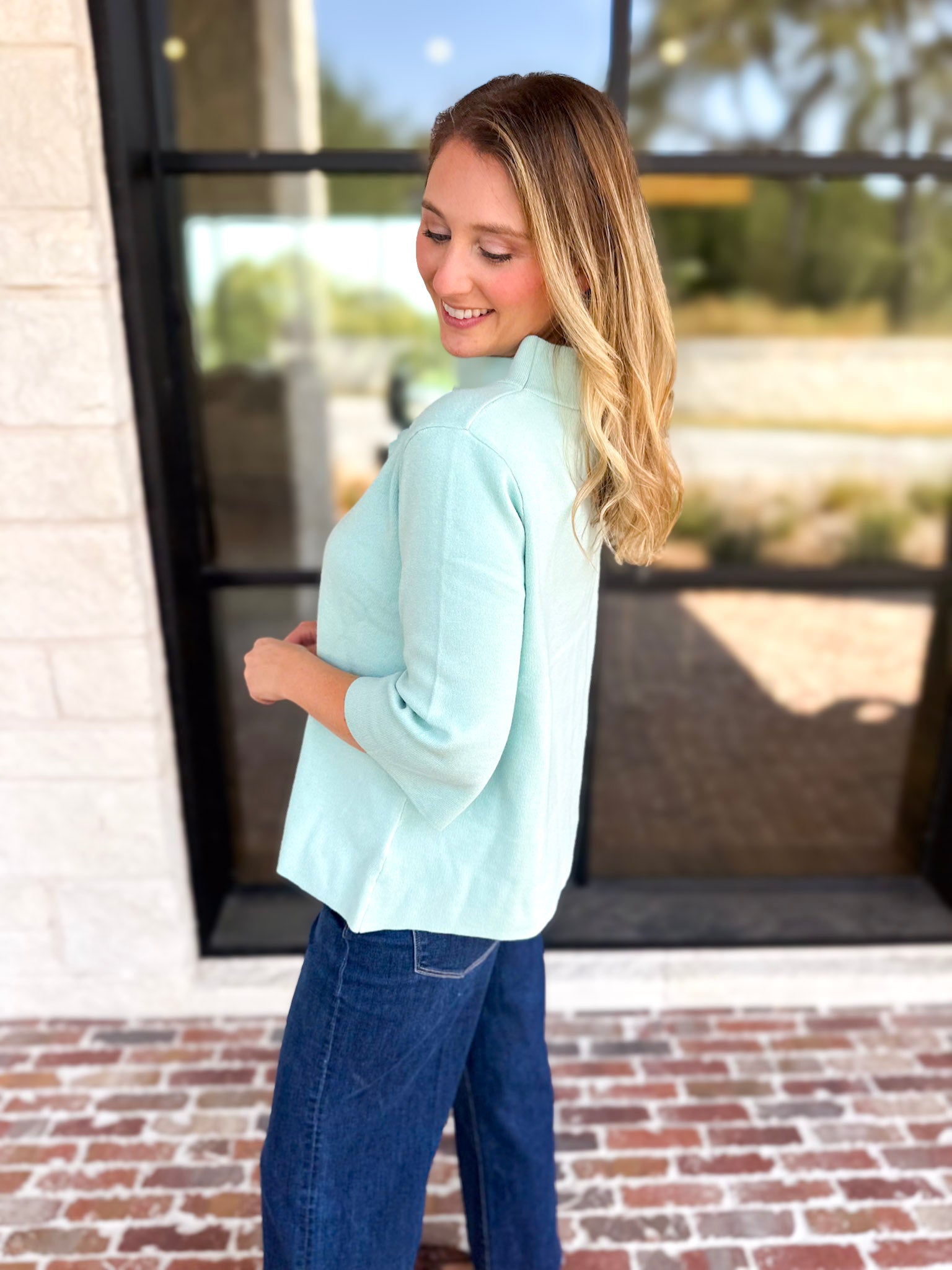 Fresh Start Mock Neck Sweater-230 Sweaters/Cardis-FATE-July & June Women's Fashion Boutique Located in San Antonio, Texas