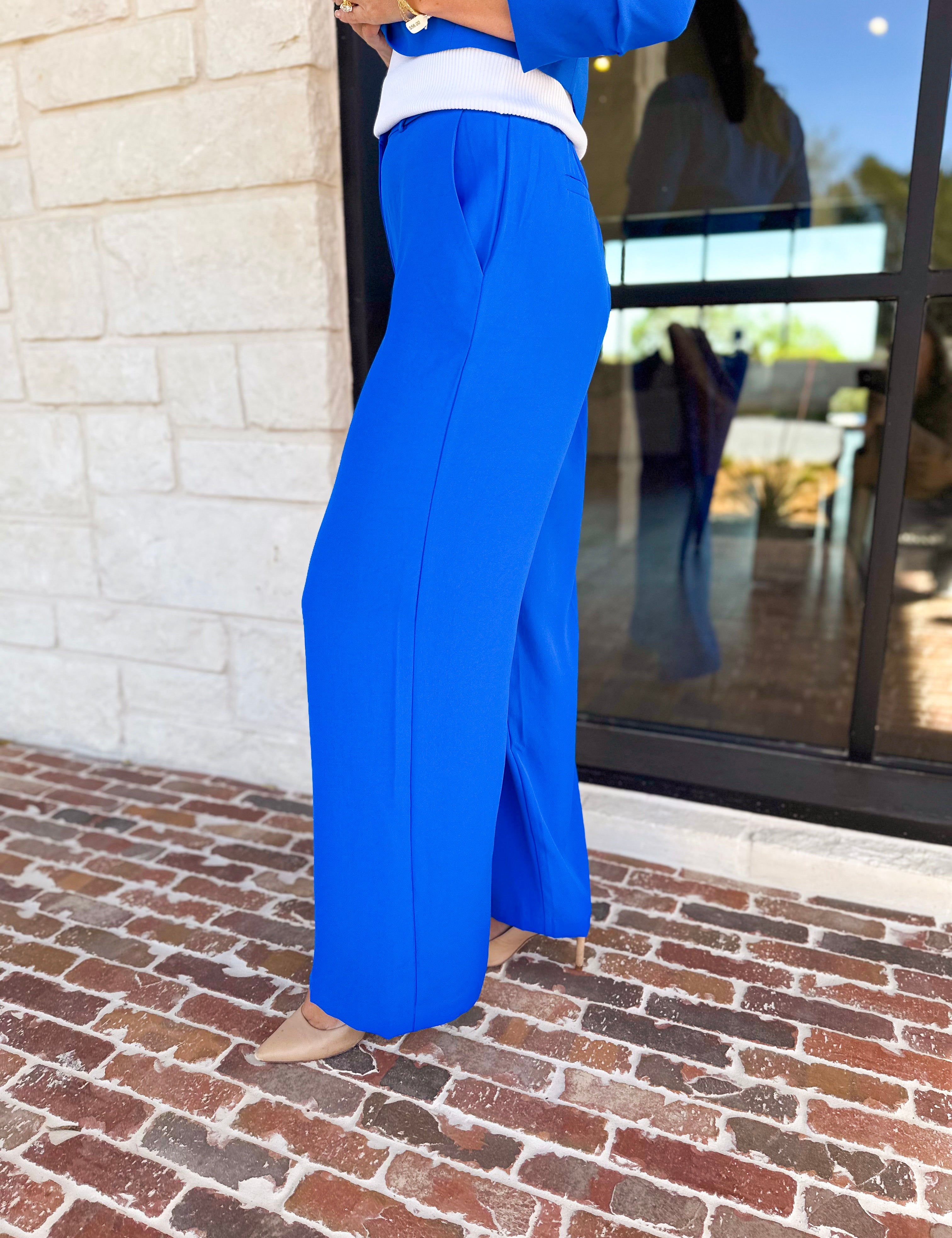 Spring It Girl Trouser - Electric Blue-400 Pants-SKIES ARE BLUE-July & June Women's Fashion Boutique Located in San Antonio, Texas