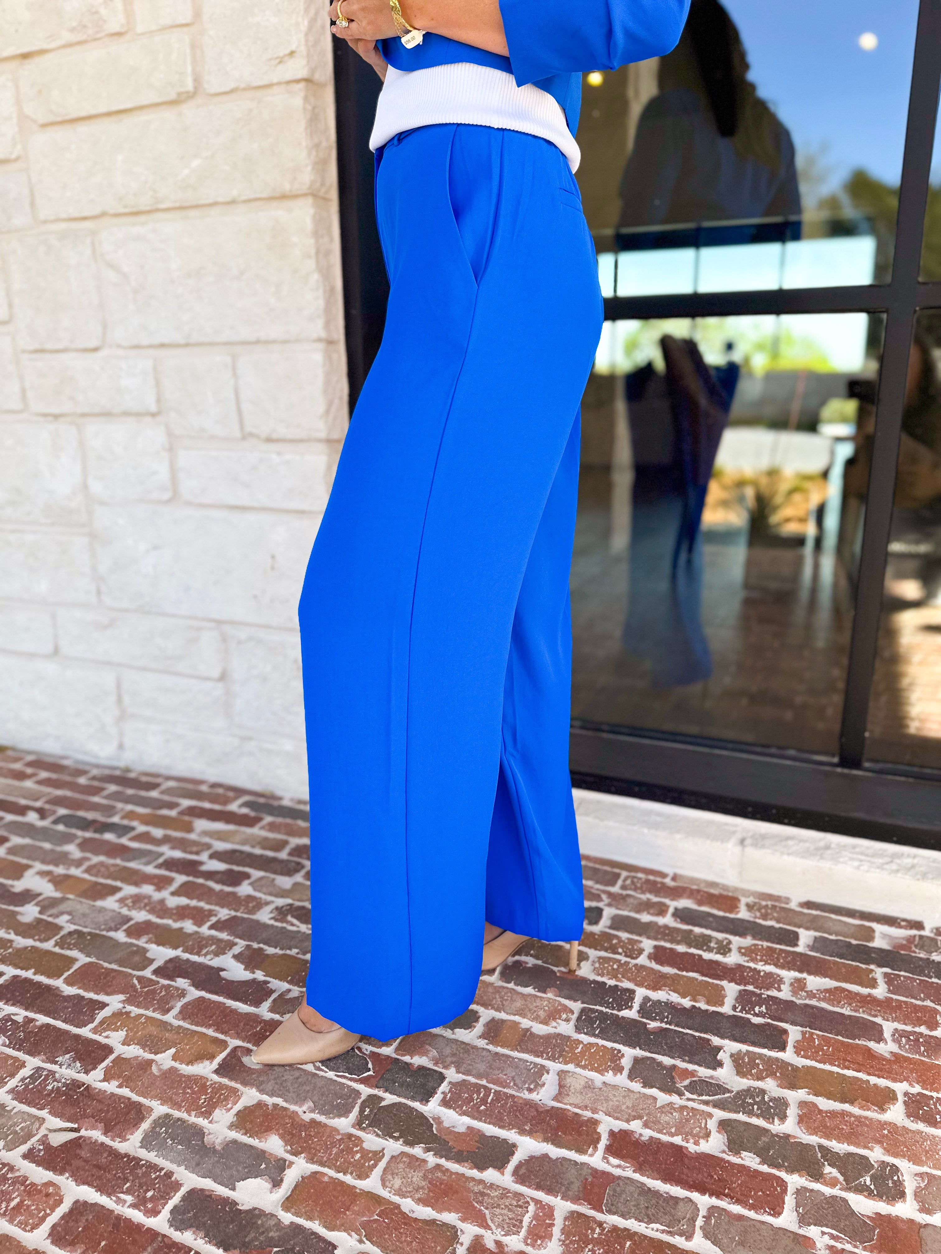 Spring It Girl Trouser - Electric Blue-400 Pants-SKIES ARE BLUE-July & June Women's Fashion Boutique Located in San Antonio, Texas